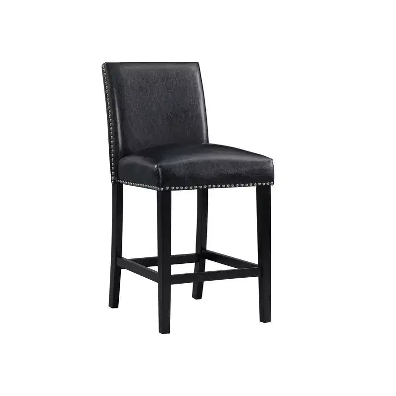 Set di 2 sgabelli da bar ad altezza bancone in similpelle Pia neri - Picket House Furnishings