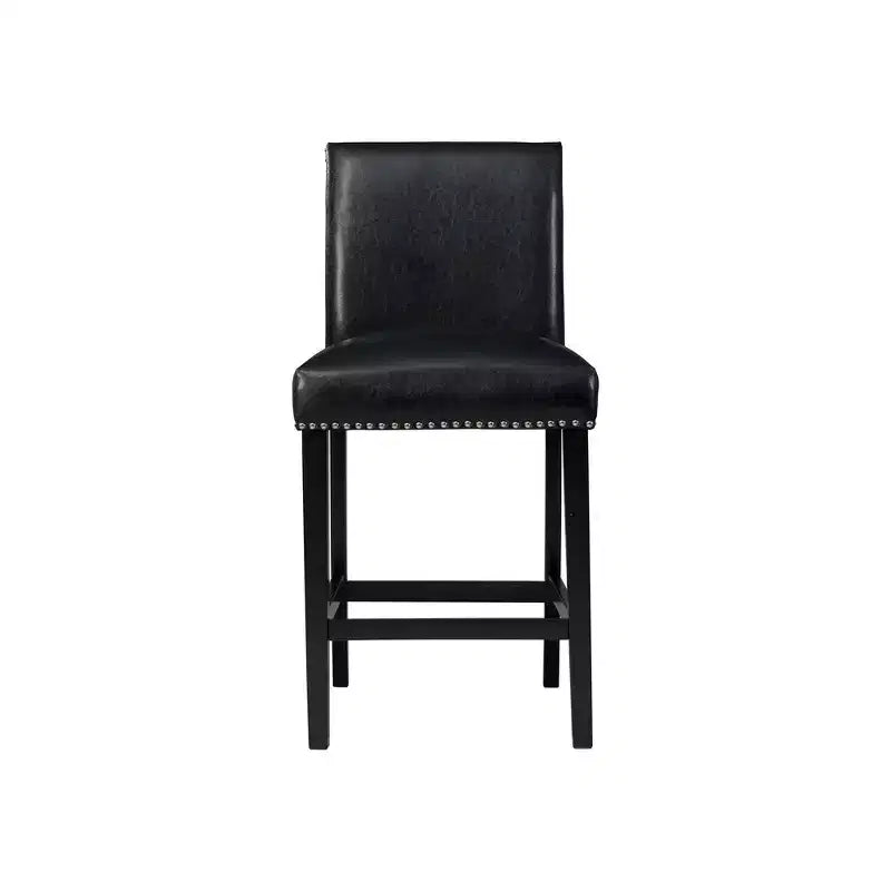 Set di 2 sgabelli da bar ad altezza bancone in similpelle Pia neri - Picket House Furnishings