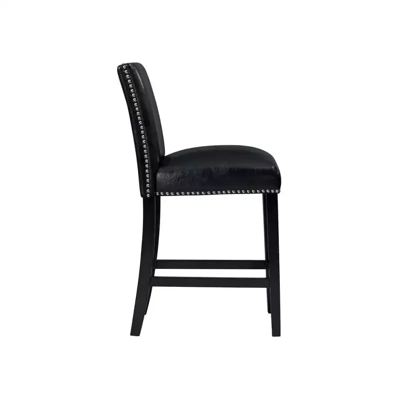 Set di 2 sgabelli da bar ad altezza bancone in similpelle Pia neri - Picket House Furnishings