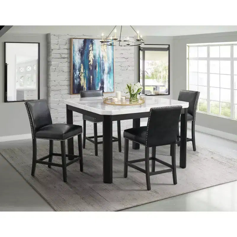 Set di 2 sgabelli da bar ad altezza bancone in similpelle Pia neri - Picket House Furnishings