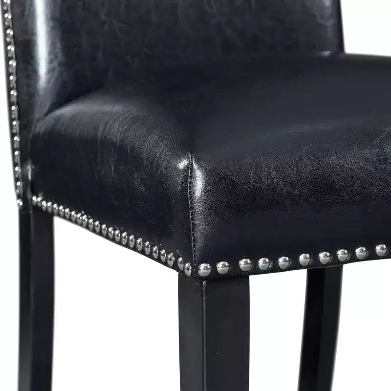 Set di 2 sgabelli da bar ad altezza bancone in similpelle Pia neri - Picket House Furnishings