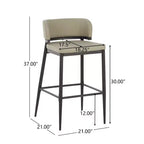 Christopher Knight Home Set di 2 Sgabelli da Bar Industriali Arya in Metallo e Pelle Aire Altezza Bancone Kaki