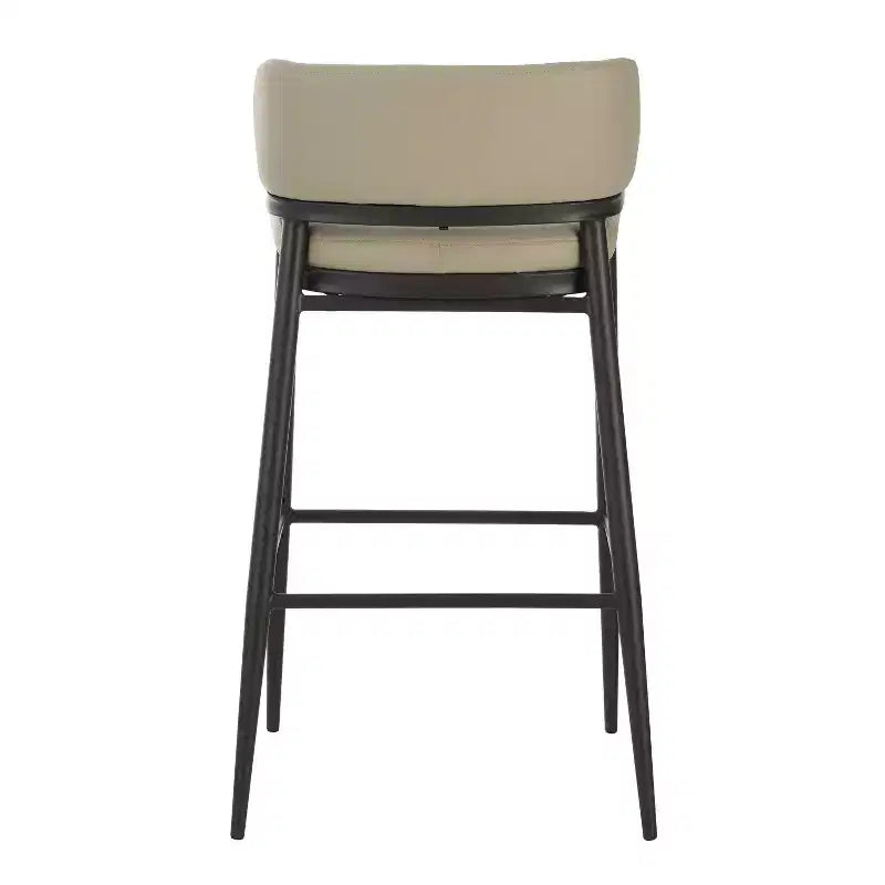 Christopher Knight Home Set di 2 Sgabelli da Bar Industriali Arya in Metallo e Pelle Aire Altezza Bancone Kaki