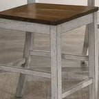 HOMES: Inside + Out Set di 2 sedie Naxti Rustiche Altezza Bancone Rovere Chiaro/Bianco Anticato: Stile Rustico, Struttura in Legno di Gomma