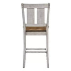 HOMES: Inside + Out Set di 2 sedie Naxti Rustiche Altezza Bancone Rovere Chiaro/Bianco Anticato: Stile Rustico, Struttura in Legno di Gomma