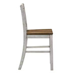 HOMES: Inside + Out Set di 2 sedie Naxti Rustiche Altezza Bancone Rovere Chiaro/Bianco Anticato: Stile Rustico, Struttura in Legno di Gomma