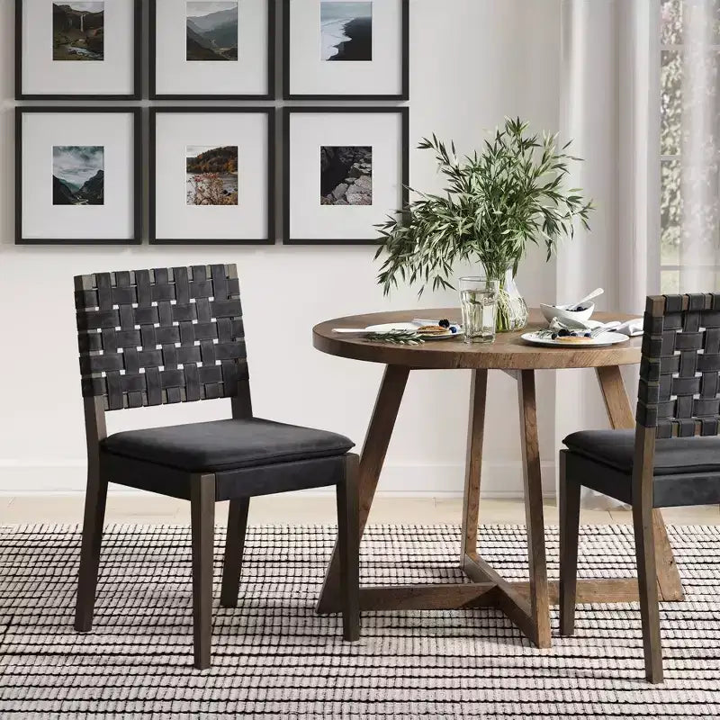 Sedia da pranzo in similpelle Nathan James Cohen, nera