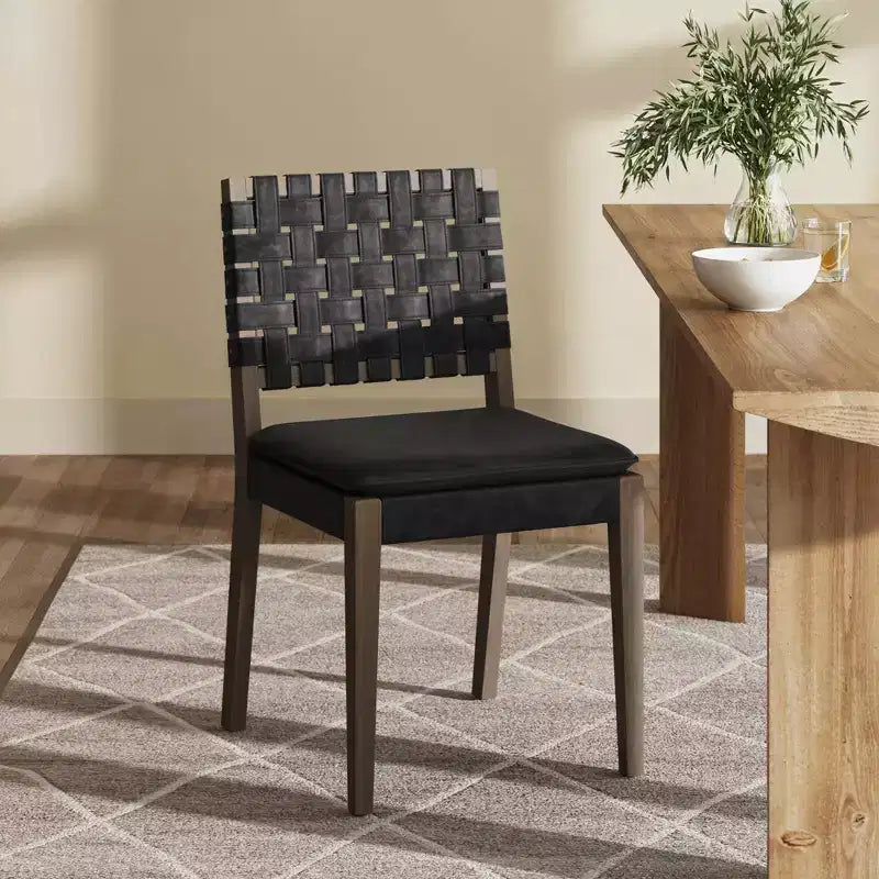 Sedia da pranzo in similpelle Nathan James Cohen, nera