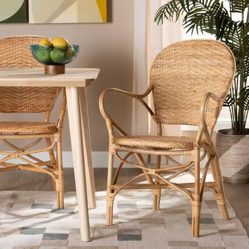 Set sedie da pranzo Genna Rattan Naturale/Marrone - bali & pari