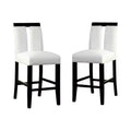 Set of 2 Stevenson White Leatherette Padded Open Slit Back Counter Height Barstools Black/White - HOMES: Inside + Out