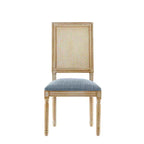 Christopher Knight Home, Set di 2 sedie da pranzo Peyton in tessuto e legno di ispirazione francese, blu ardesia