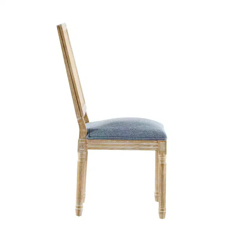 Christopher Knight Home, Set di 2 sedie da pranzo Peyton in tessuto e legno di ispirazione francese, blu ardesia