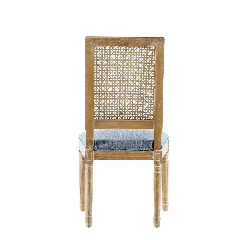 Christopher Knight Home, Set di 2 sedie da pranzo Peyton in tessuto e legno di ispirazione francese, blu ardesia