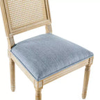 Christopher Knight Home, Set di 2 sedie da pranzo Peyton in tessuto e legno di ispirazione francese, blu ardesia