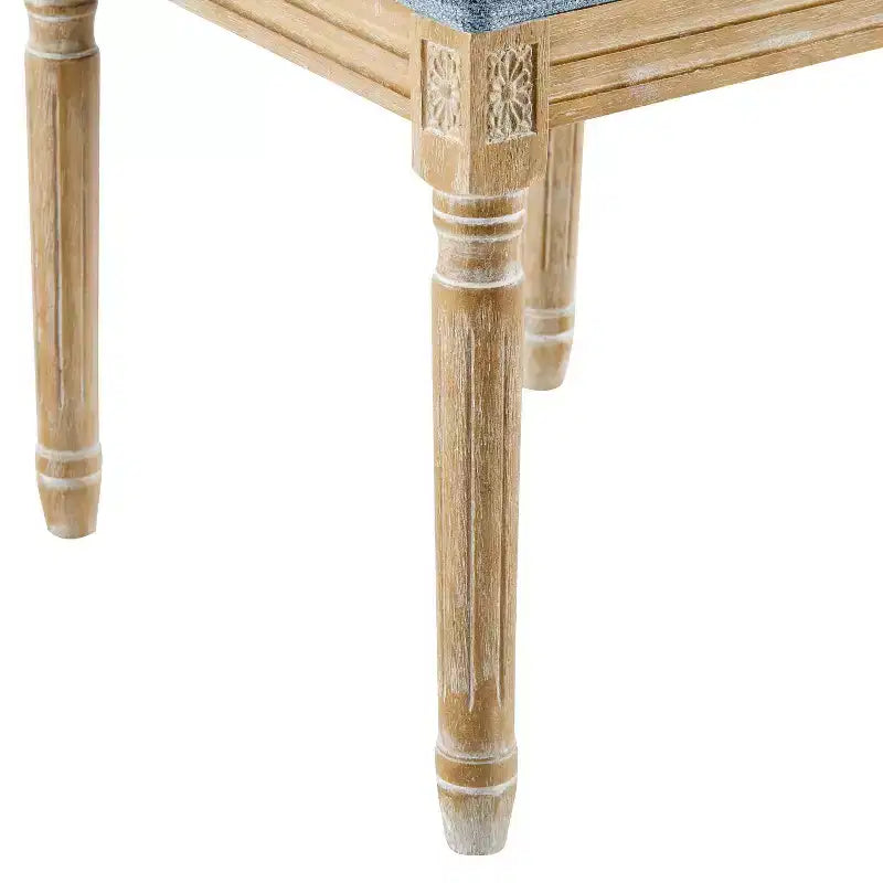 Christopher Knight Home, Set di 2 sedie da pranzo Peyton in tessuto e legno di ispirazione francese, blu ardesia