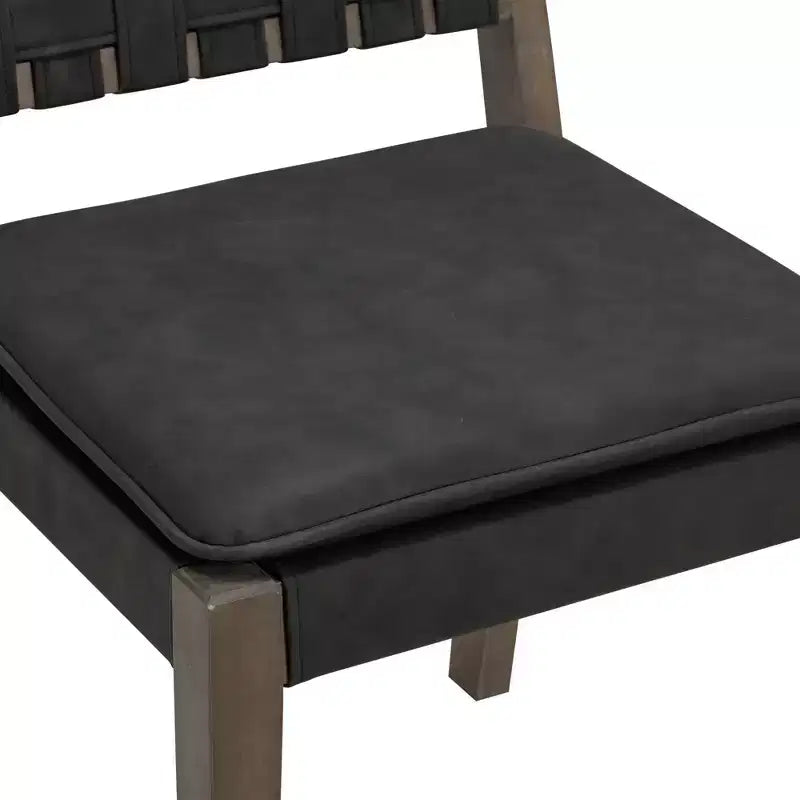 Nathan James Set di 2 Sedie da Pranzo Cohen in Similpelle Nera
