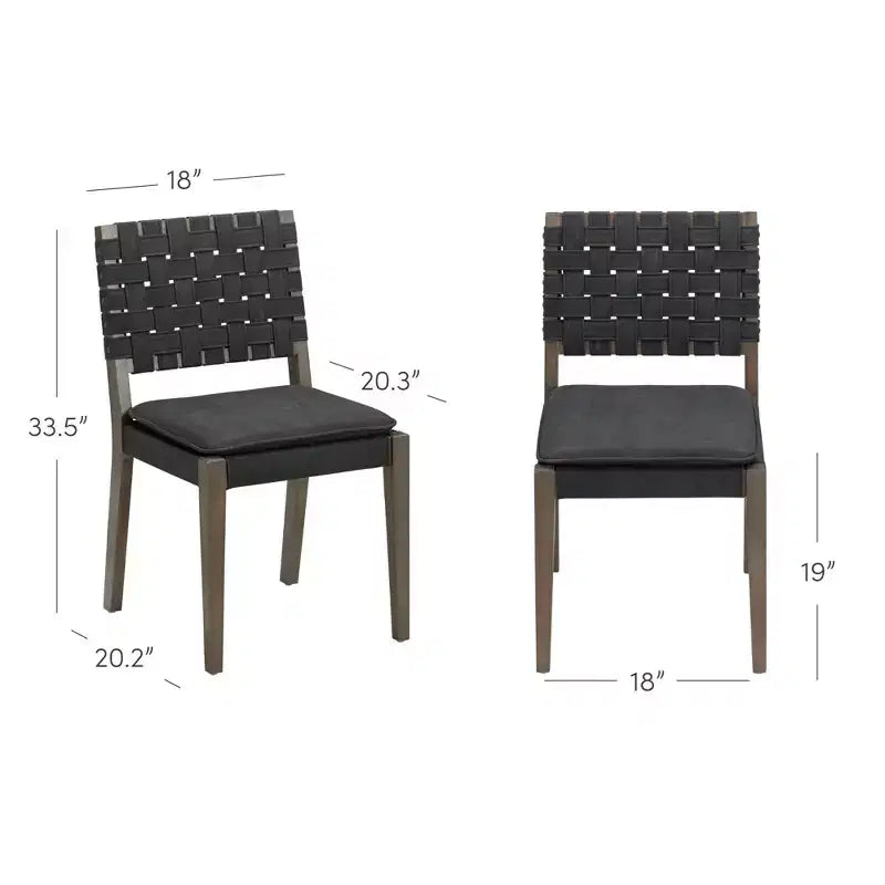 Nathan James Set di 2 Sedie da Pranzo Cohen in Similpelle Nera