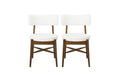 Christopher Knight Home Set of 2 Everly Modern Rubberwood Linen Blend Upholstered Dining Chairs Beige/Walnut