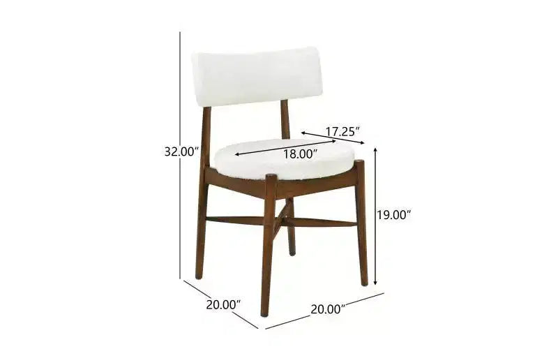 Christopher Knight Home Set di 2 Sedie da Pranzo Everly Moderne in Legno di Gomma e Tessuto Misto Lino, Beige/Noce