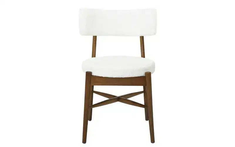 Christopher Knight Home Set di 2 Sedie da Pranzo Everly Moderne in Legno di Gomma e Tessuto Misto Lino, Beige/Noce