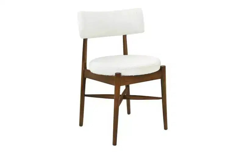 Christopher Knight Home Set di 2 Sedie da Pranzo Everly Moderne in Legno di Gomma e Tessuto Misto Lino, Beige/Noce