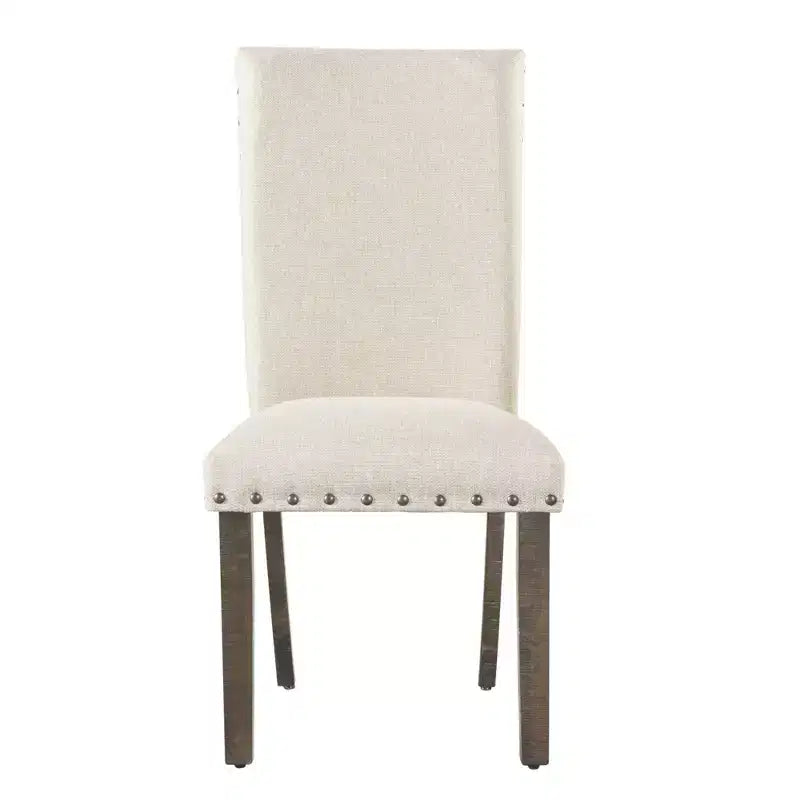 Sedia laterale imbottita Dex set crema/noce fumé - Picket House Furnishings: Rivetti decorativi, Fascino rustico, Sedili in schiuma