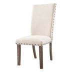Sedia laterale imbottita Dex set crema/noce fumé - Picket House Furnishings: Rivetti decorativi, Fascino rustico, Sedili in schiuma