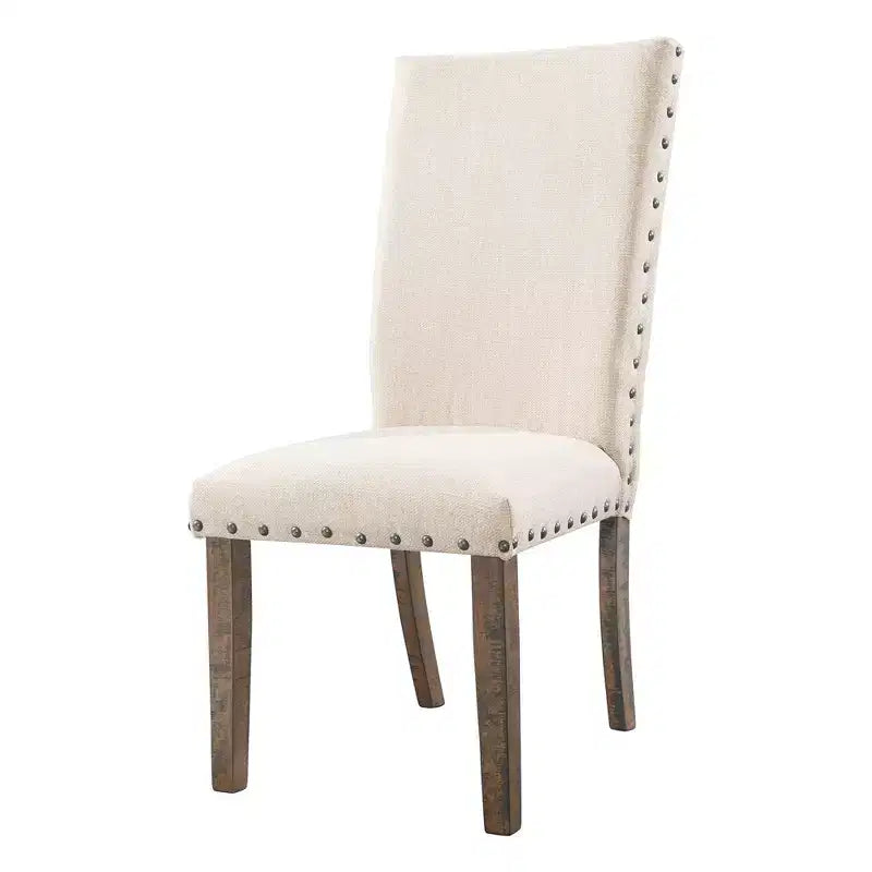 Sedia laterale imbottita Dex set crema/noce fumé - Picket House Furnishings: Rivetti decorativi, Fascino rustico, Sedili in schiuma