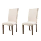 Sedia laterale imbottita Dex set crema/noce fumé - Picket House Furnishings: Rivetti decorativi, Fascino rustico, Sedili in schiuma