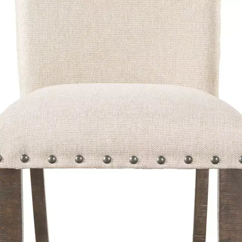 Sedia laterale imbottita Dex set crema/noce fumé - Picket House Furnishings: Rivetti decorativi, Fascino rustico, Sedili in schiuma