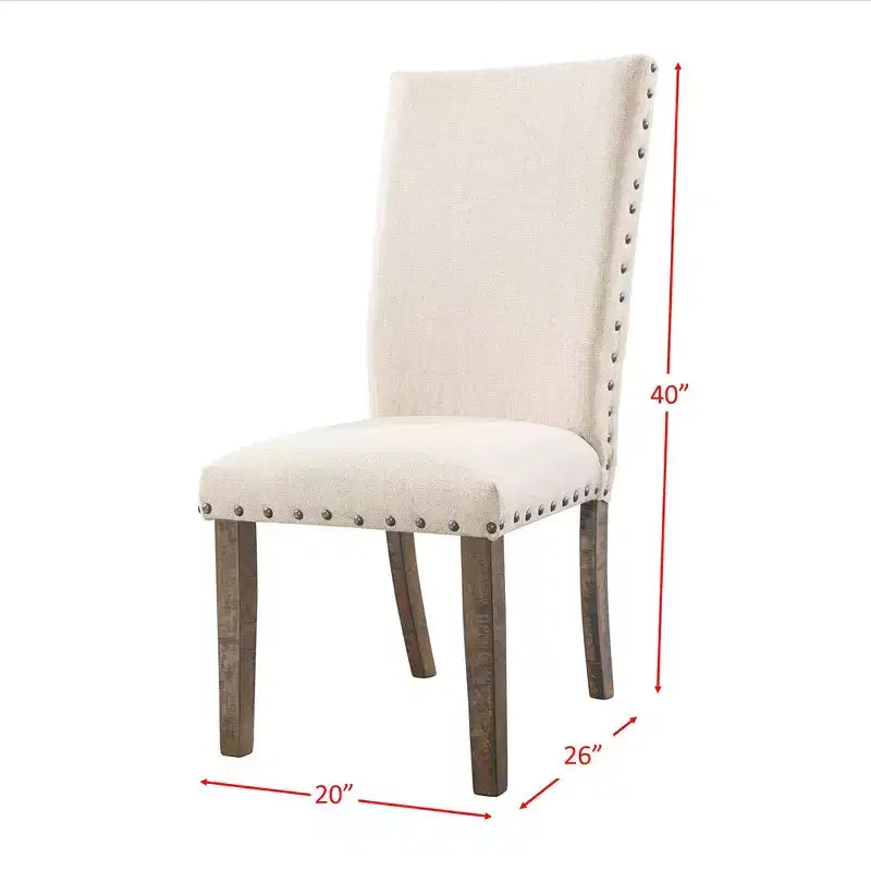 Sedia laterale imbottita Dex set crema/noce fumé - Picket House Furnishings: Rivetti decorativi, Fascino rustico, Sedili in schiuma