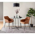Set of 2 Daniella PU Leather/Steel Dining Chairs Black/Camel - LumiSource: Upholstered, Foam-Filled, Spot Clean