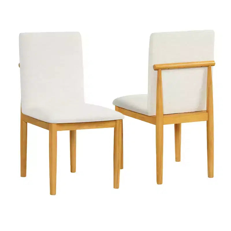 HomePop Set di 2 moderne sedie da pranzo imbottite color crema: tessuto in poliestere, struttura in compensato, pulire le macchie