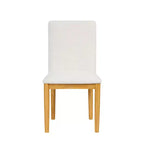 HomePop Set di 2 moderne sedie da pranzo imbottite color crema: tessuto in poliestere, struttura in compensato, pulire le macchie