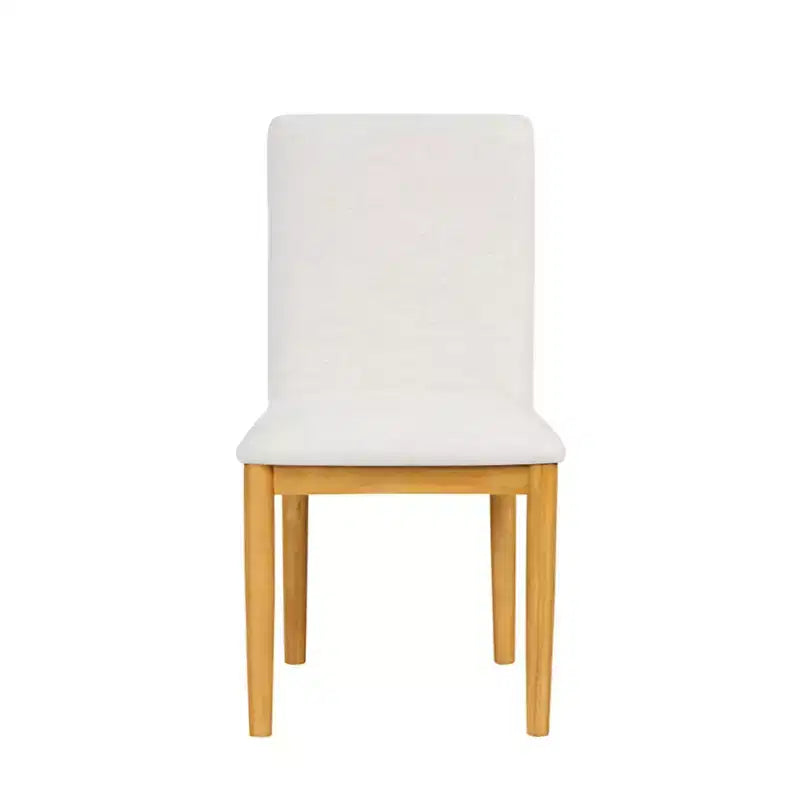HomePop Set di 2 moderne sedie da pranzo imbottite color crema: tessuto in poliestere, struttura in compensato, pulire le macchie