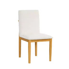 HomePop Set di 2 moderne sedie da pranzo imbottite color crema: tessuto in poliestere, struttura in compensato, pulire le macchie