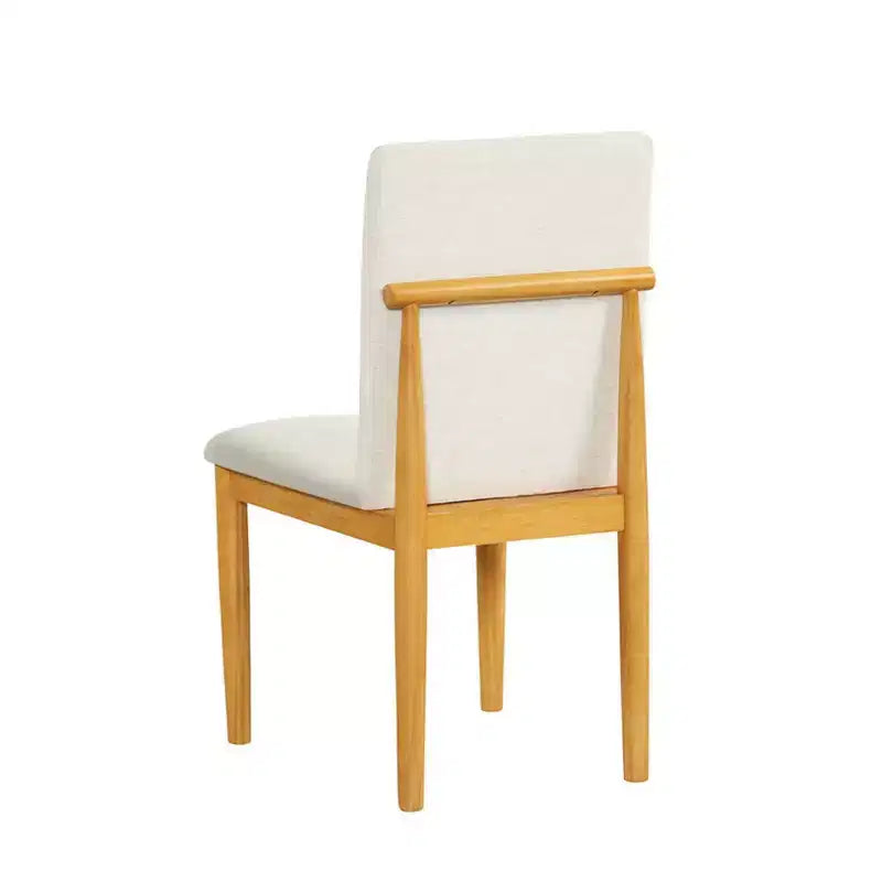 HomePop Set di 2 moderne sedie da pranzo imbottite color crema: tessuto in poliestere, struttura in compensato, pulire le macchie