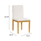 HomePop Set di 2 moderne sedie da pranzo imbottite color crema: tessuto in poliestere, struttura in compensato, pulire le macchie