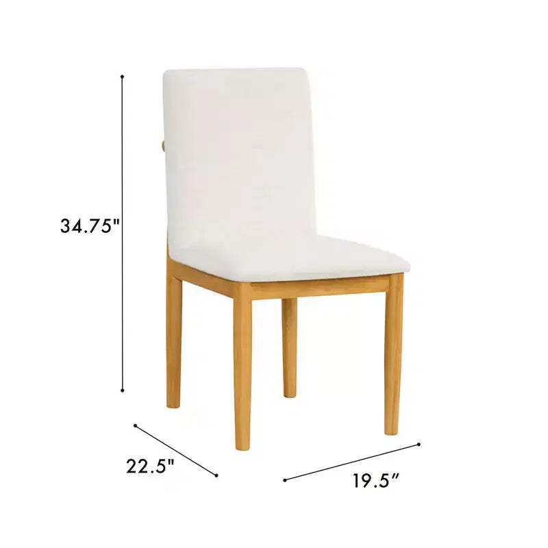 HomePop Set di 2 moderne sedie da pranzo imbottite color crema: tessuto in poliestere, struttura in compensato, pulire le macchie