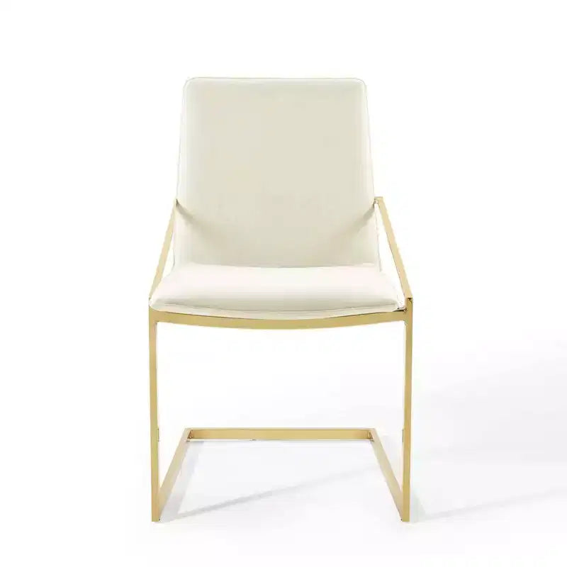 Poltroncina da pranzo in velluto Pitch Gold/Ivory - Modway