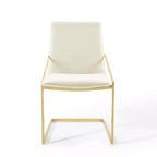 Poltroncina da pranzo in velluto Pitch Gold/Ivory - Modway