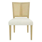 Christopher Knight Home Set di 2 Sedie da Pranzo Imbottite Genesis in Legno di Gomma con Tessitura in Rattan Beige/Frassino Chiaro