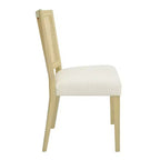 Christopher Knight Home Set di 2 Sedie da Pranzo Imbottite Genesis in Legno di Gomma con Tessitura in Rattan Beige/Frassino Chiaro
