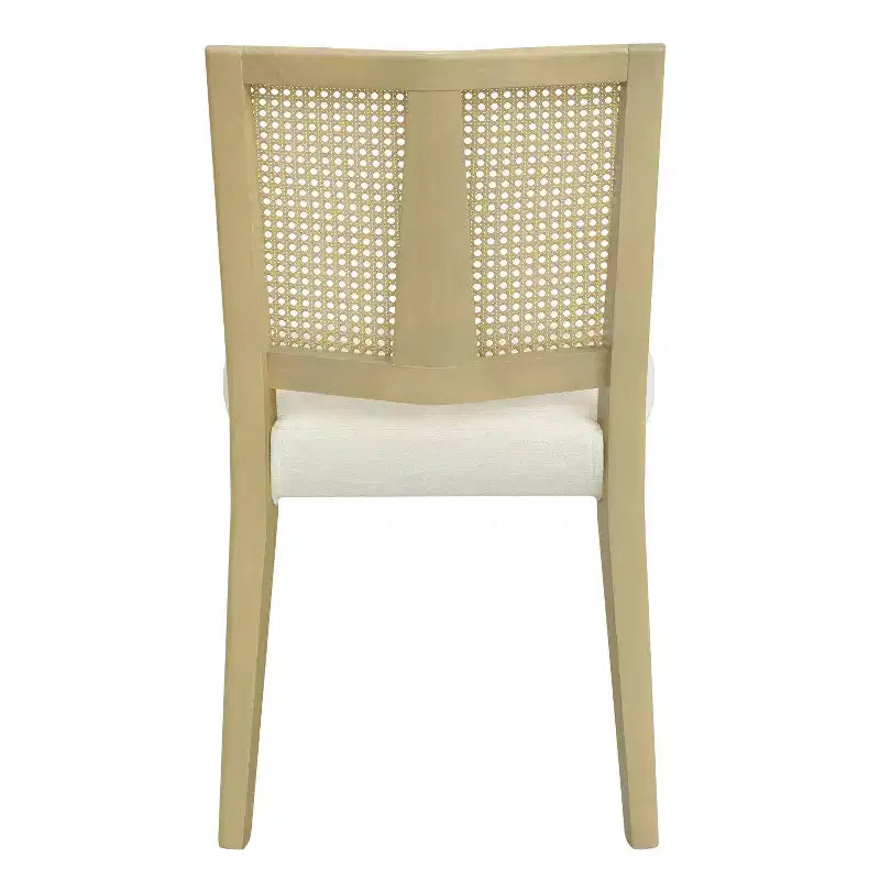 Christopher Knight Home Set di 2 Sedie da Pranzo Imbottite Genesis in Legno di Gomma con Tessitura in Rattan Beige/Frassino Chiaro