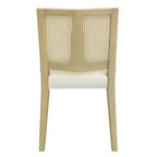 Christopher Knight Home Set di 2 Sedie da Pranzo Imbottite Genesis in Legno di Gomma con Tessitura in Rattan Beige/Frassino Chiaro