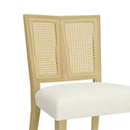 Christopher Knight Home Set di 2 Sedie da Pranzo Imbottite Genesis in Legno di Gomma con Tessitura in Rattan Beige/Frassino Chiaro