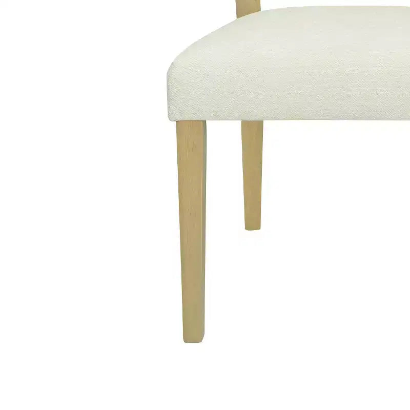 Christopher Knight Home Set di 2 Sedie da Pranzo Imbottite Genesis in Legno di Gomma con Tessitura in Rattan Beige/Frassino Chiaro