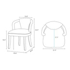 Manhattan Comfort Palmer Sedia da Pranzo Moderna Imbottita in Tweed Avorio