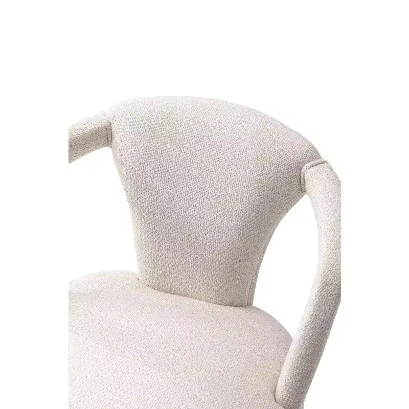 Manhattan Comfort Palmer Sedia da Pranzo Moderna Imbottita in Tweed Avorio