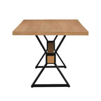 Christopher Knight Home Cora Tavolo da pranzo a X in metallo rustico e legno naturale da 63"